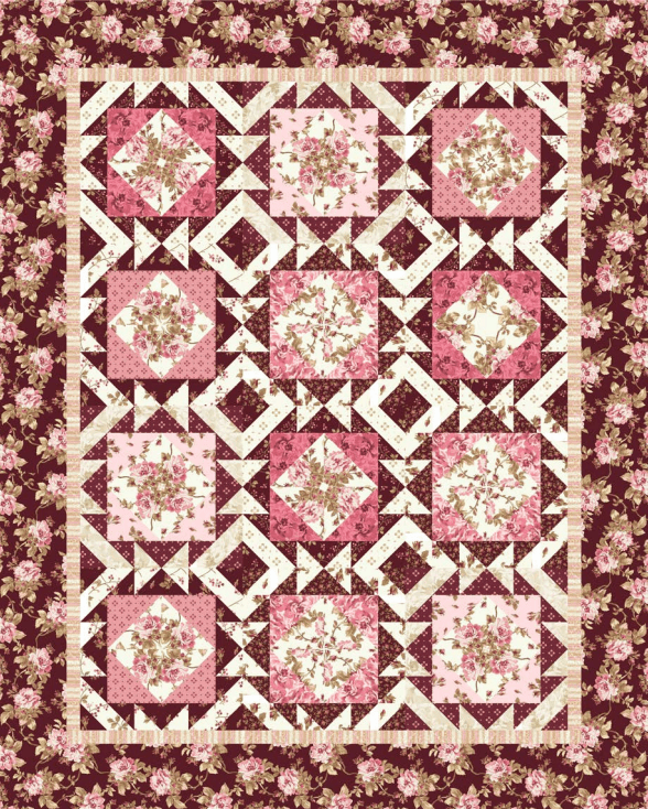 Dive into Crafting the Wonder Burgundy and Blush Quilt Dream